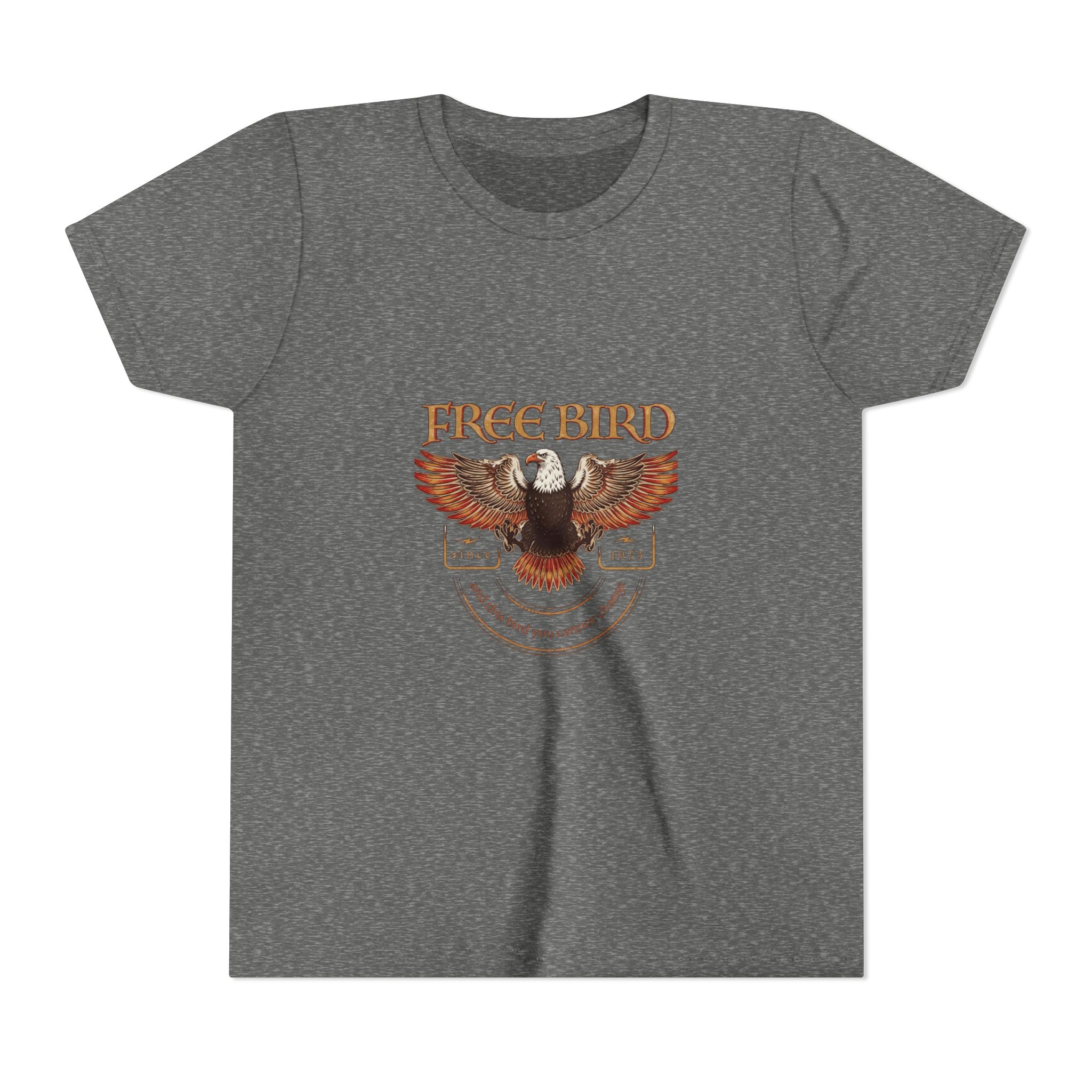 Youth Tee - "Free Bird" Eagle Graphic Kids Shirt (Patriotic Freedom Design)
