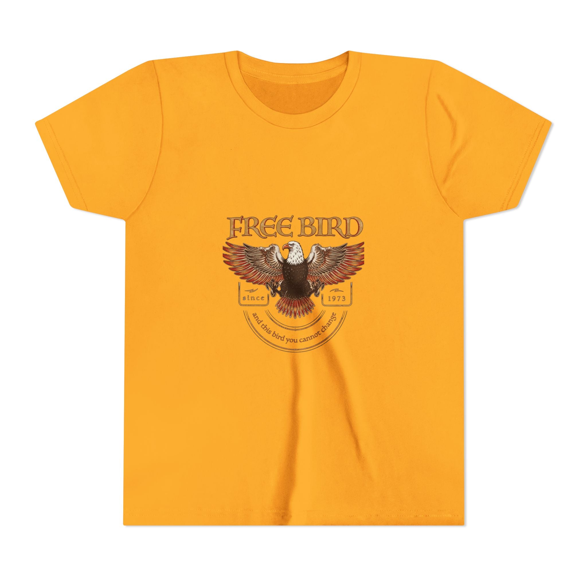 Youth Tee - "Free Bird" Eagle Graphic Kids Shirt (Patriotic Freedom Design)