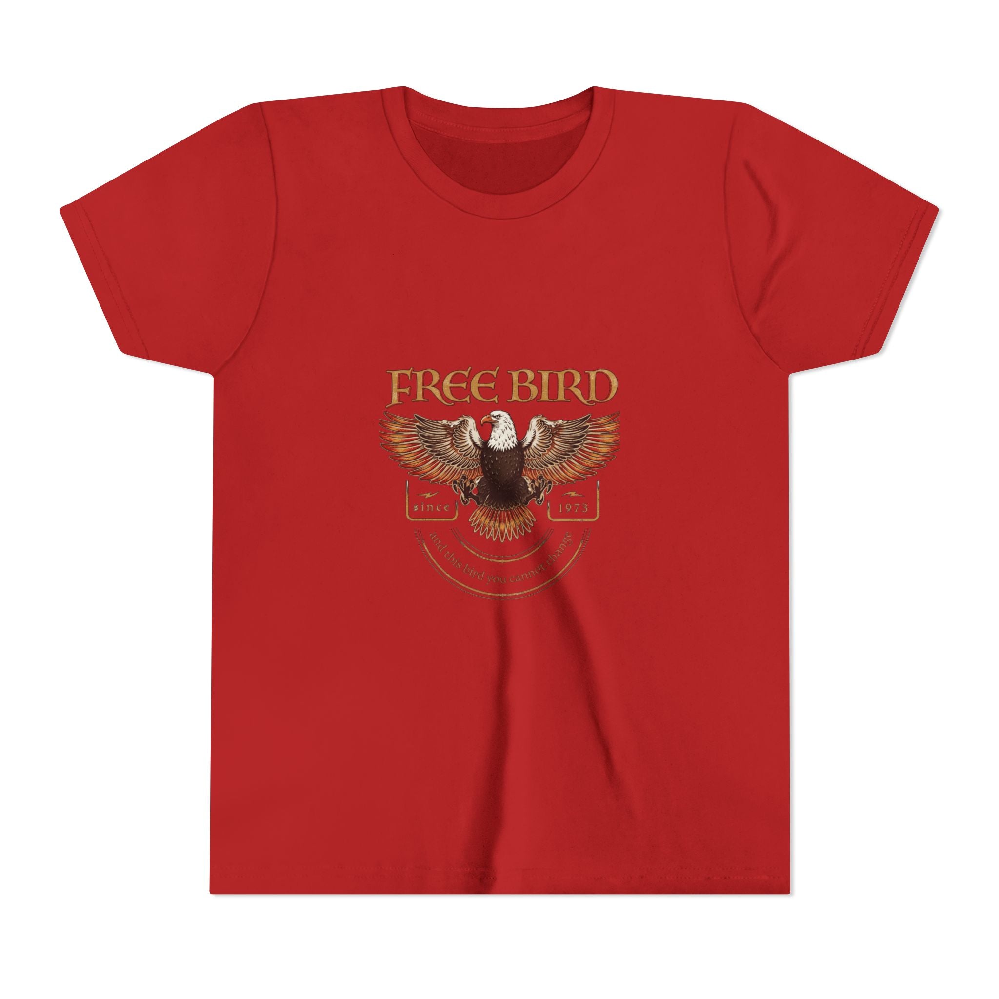 Youth Tee - "Free Bird" Eagle Graphic Kids Shirt (Patriotic Freedom Design)