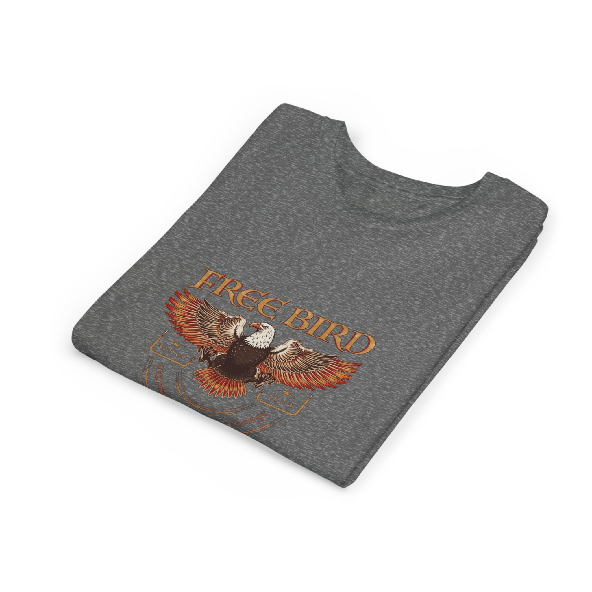 Youth Tee - "Free Bird" Eagle Graphic Kids Shirt (Patriotic Freedom Design)