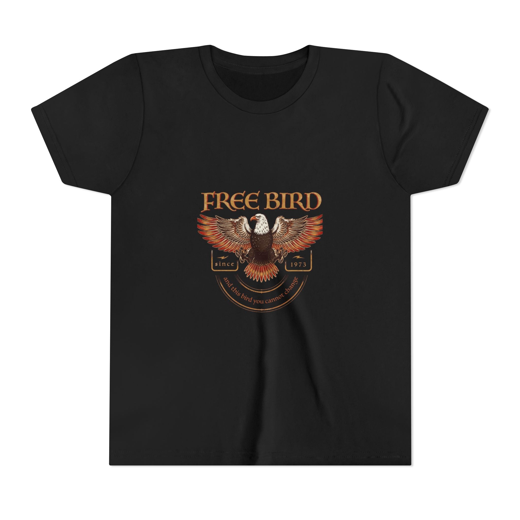 Youth Tee - "Free Bird" Eagle Graphic Kids Shirt (Patriotic Freedom Design)