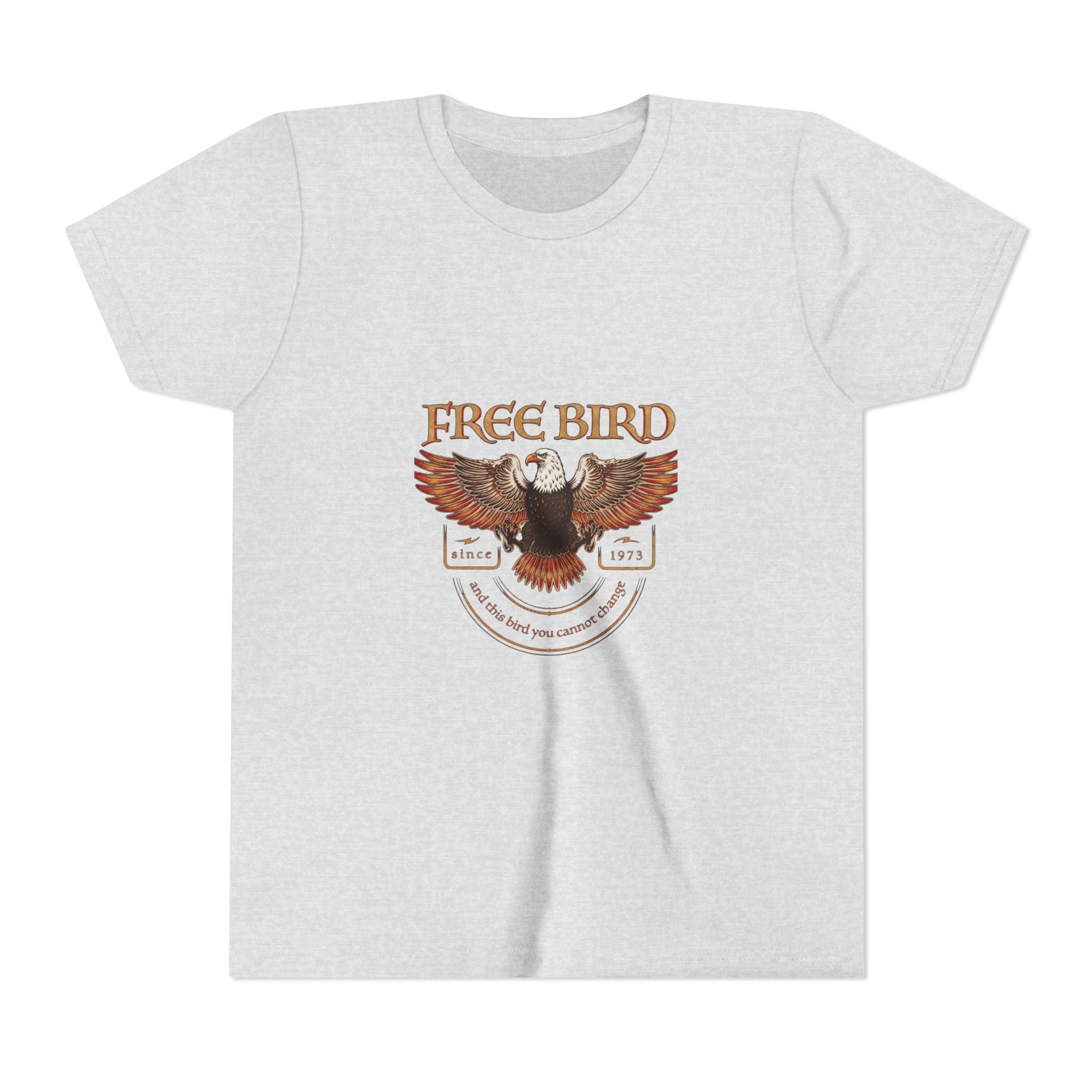 Youth Tee - "Free Bird" Eagle Graphic Kids Shirt (Patriotic Freedom Design)