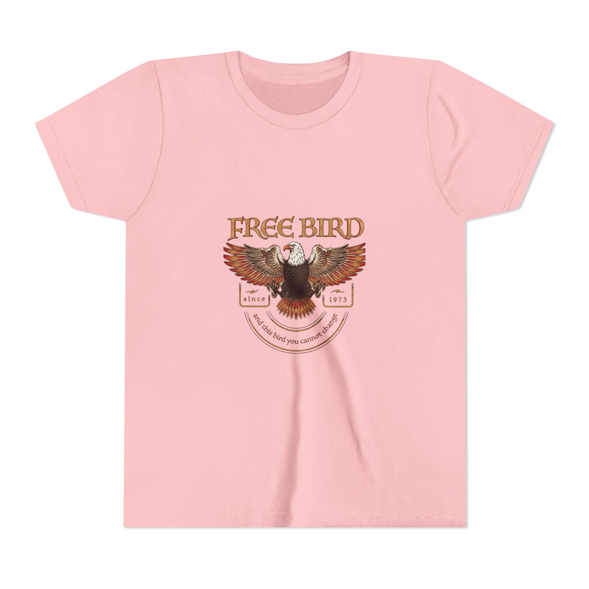 Youth Tee - "Free Bird" Eagle Graphic Kids Shirt (Patriotic Freedom Design)