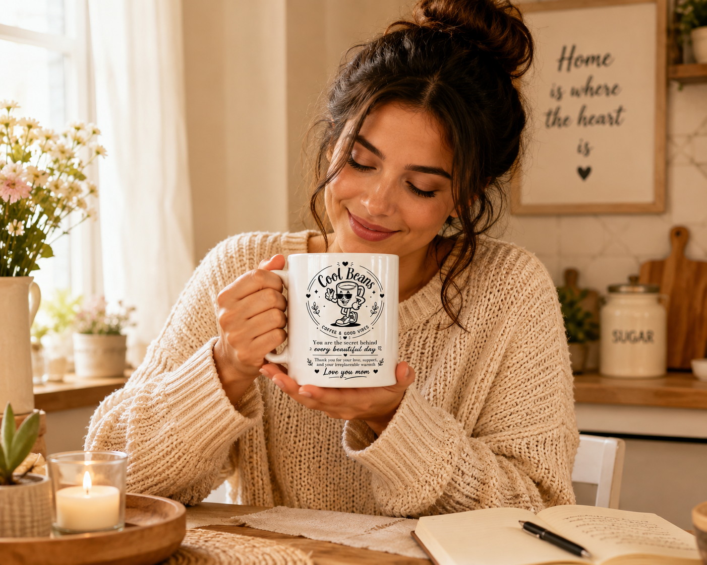Cool Beans Coffee Mug — "You are the secret behind every beautiful day" Mom Appreciation 11oz