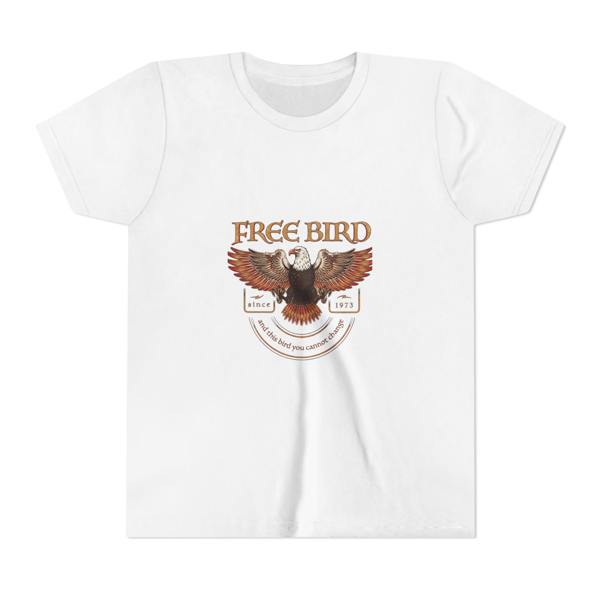 Youth Tee - "Free Bird" Eagle Graphic Kids Shirt (Patriotic Freedom Design)