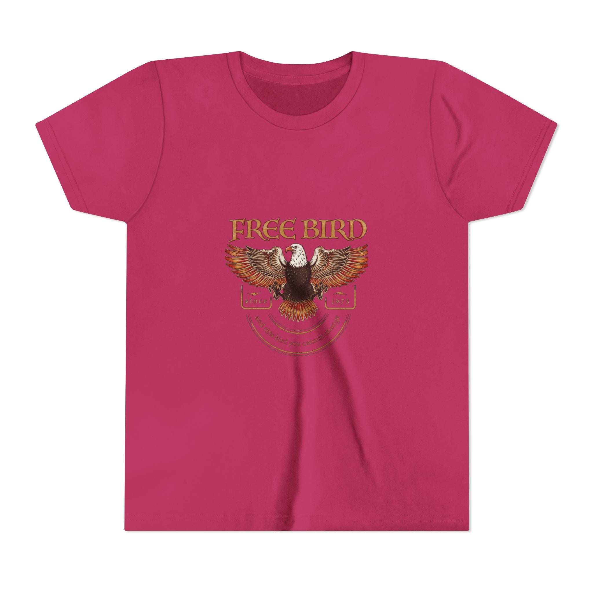 Youth Tee - "Free Bird" Eagle Graphic Kids Shirt (Patriotic Freedom Design)