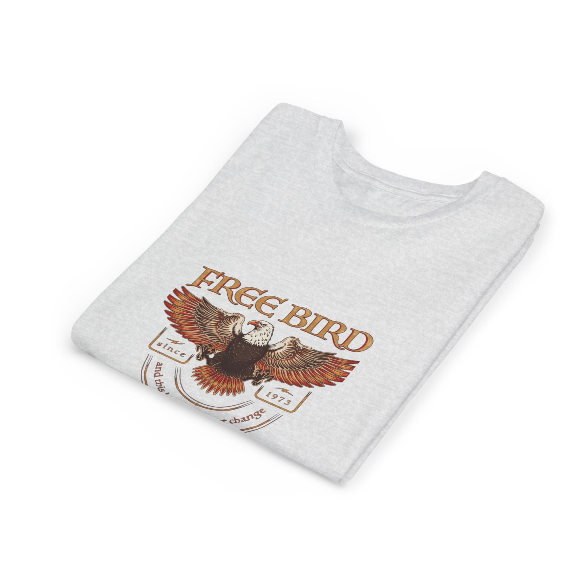 Youth Tee - "Free Bird" Eagle Graphic Kids Shirt (Patriotic Freedom Design)